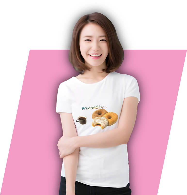 A woman holding onto some donuts in her arms